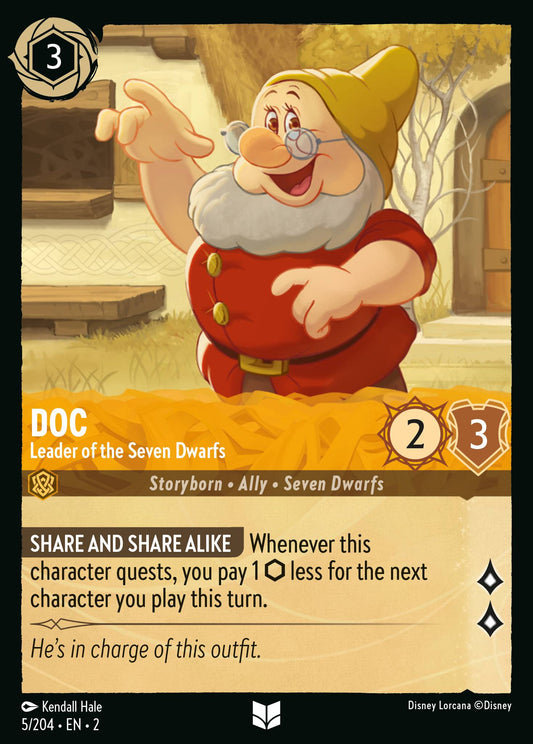 Doc - Leader of the Seven Dwarfs - Uncommon Normal Disney Lorcana card from Rise of the Floodborn