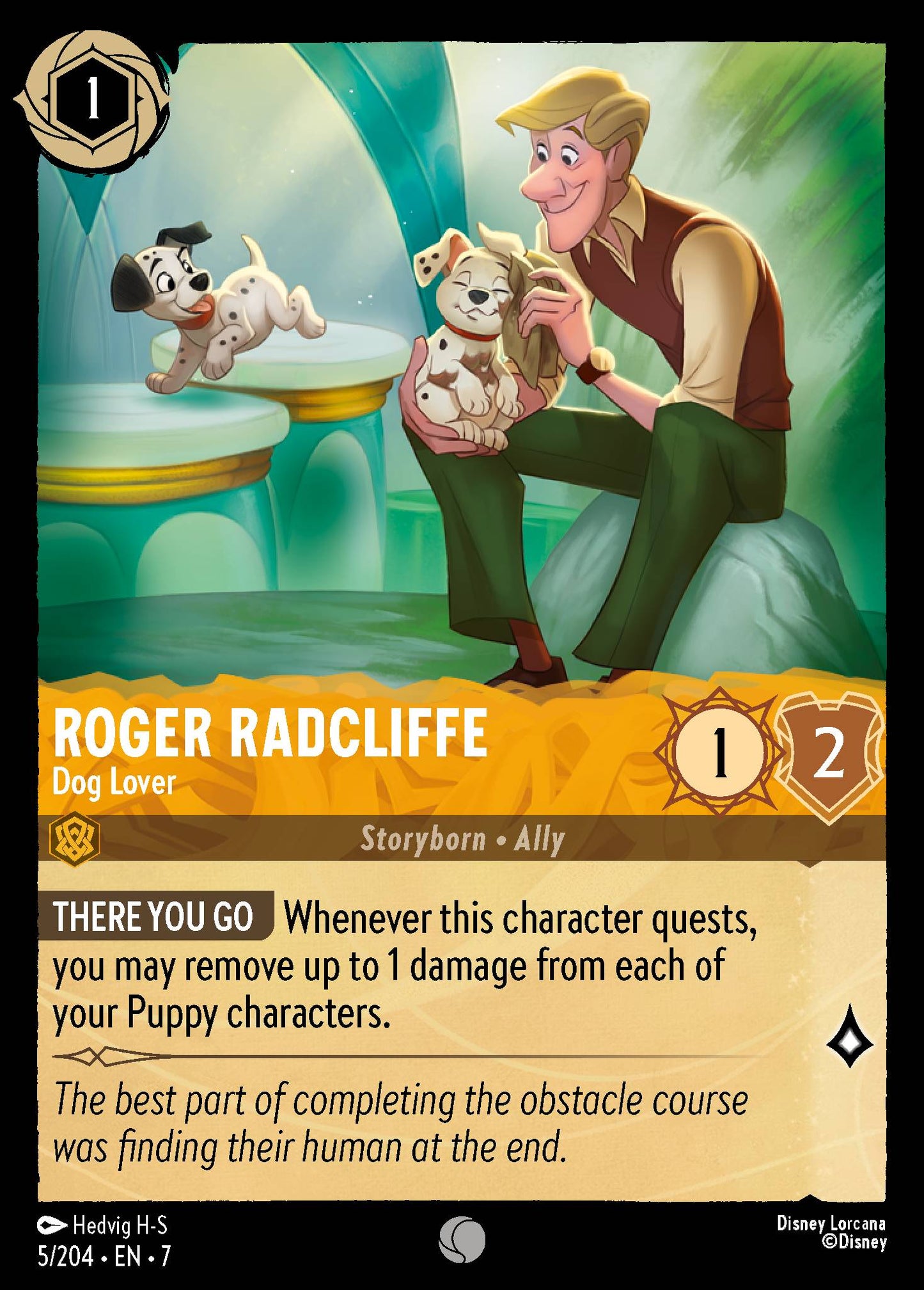 Roger Radcliffe - Dog Lover - Common Normal Disney Lorcana card from Archazia's Island