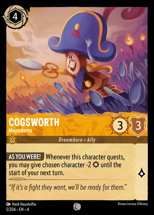 Cogsworth - Majordomo - Common Normal Disney Lorcana card from Ursula's Return