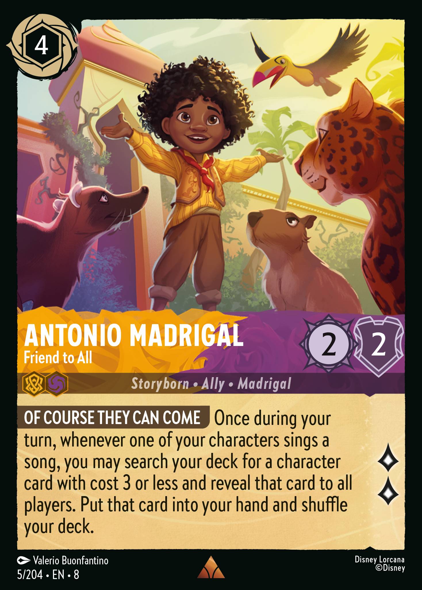 Antonio Madrigal - Friend to All - Rare Normal Disney Lorcana card from The Reign of Jafar