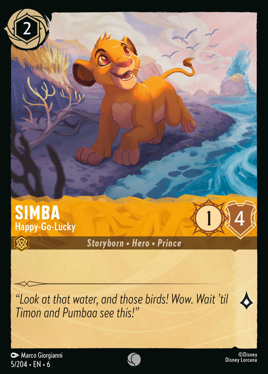 Simba - Happy-Go-Lucky - Common Normal Disney Lorcana card from Azurite Sea