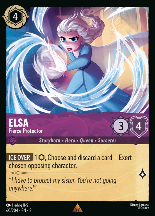 Elsa - Fierce Protector - Rare Normal Disney Lorcana card from The Reign of Jafar