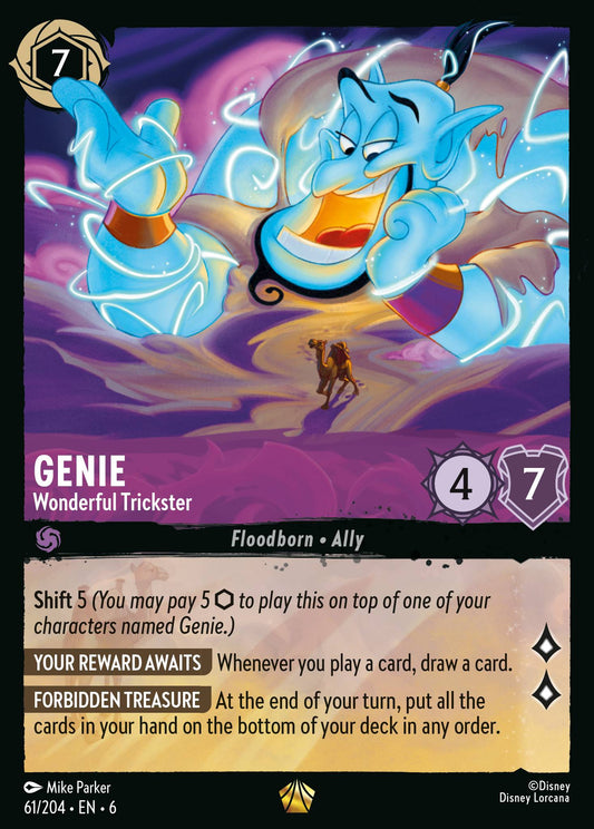 Genie - Wonderful Trickster - Legendary Normal Disney Lorcana card from Azurite Sea