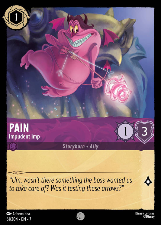 Pain - Impudent Imp - Common Normal Disney Lorcana card from Archazia's Island