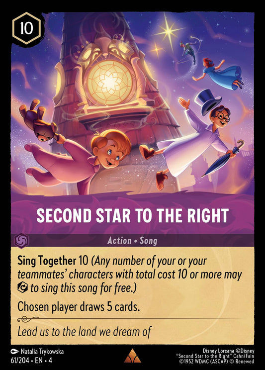 Second Star to the Right - Rare Normal Disney Lorcana card from Ursula's Return