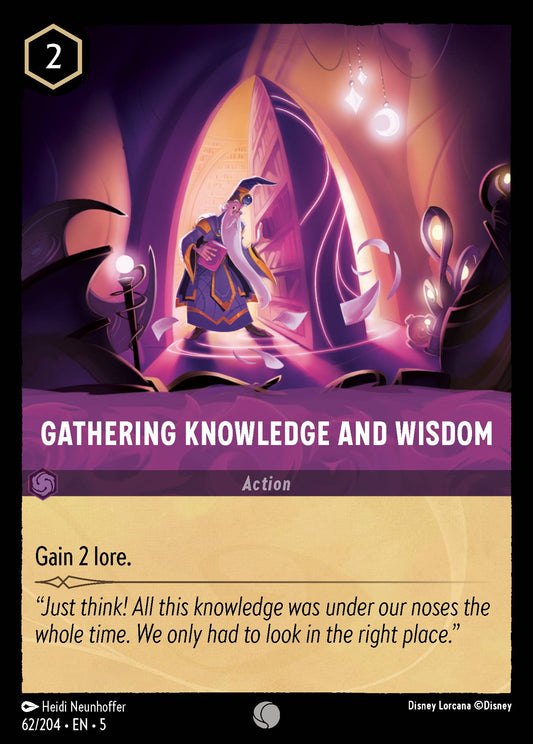 Gathering Knowledge and Wisdom - Common Normal Disney Lorcana card from Shimmering Skies