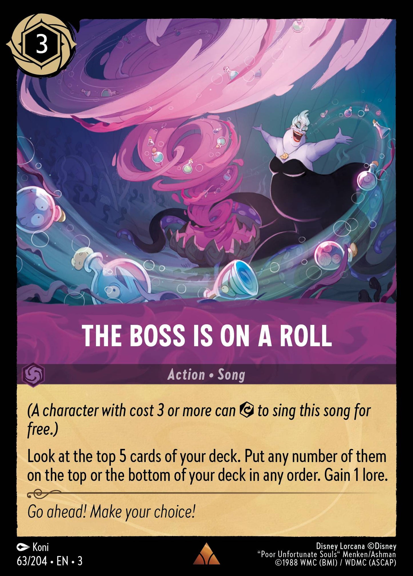 The Boss is on a Roll - Rare Normal Disney Lorcana card from Into the Inklands