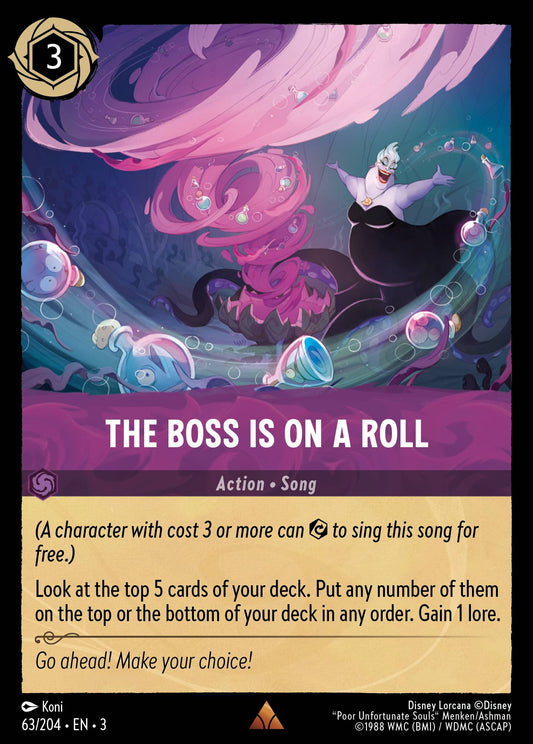 The Boss is on a Roll - Rare Normal Disney Lorcana card from Into the Inklands