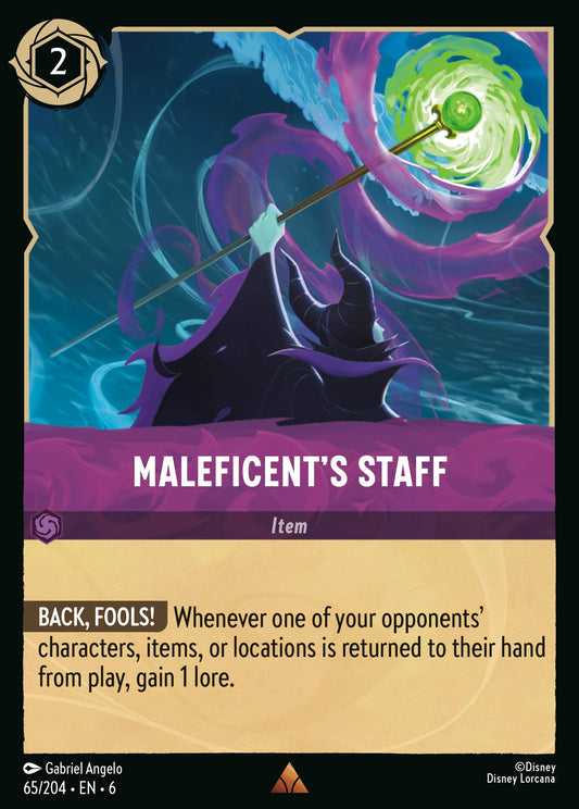 Maleficent's Staff - Rare Normal Disney Lorcana card from Azurite Sea