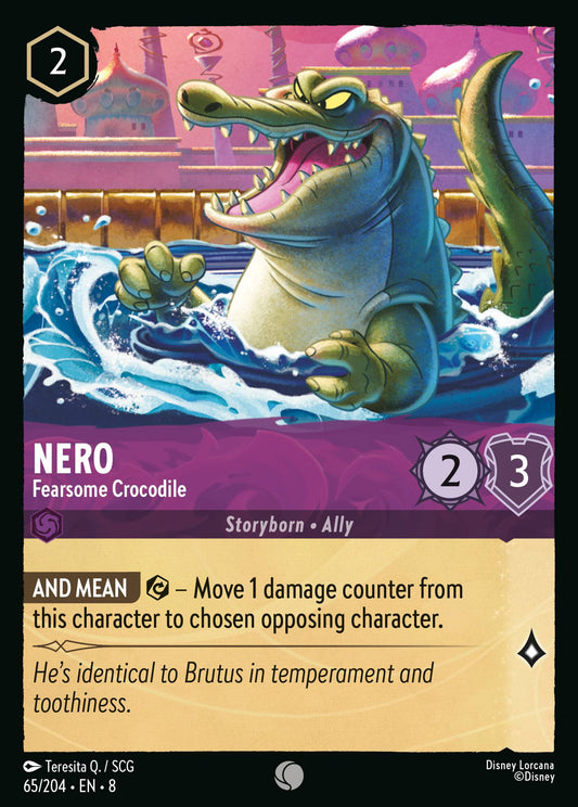Nero - Fearsome Crocodile - Common Normal Disney Lorcana card from The Reign of Jafar