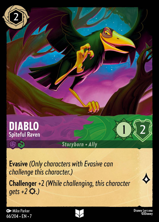 Diablo - Spiteful Raven - Uncommon Normal Disney Lorcana card from Archazia's Island