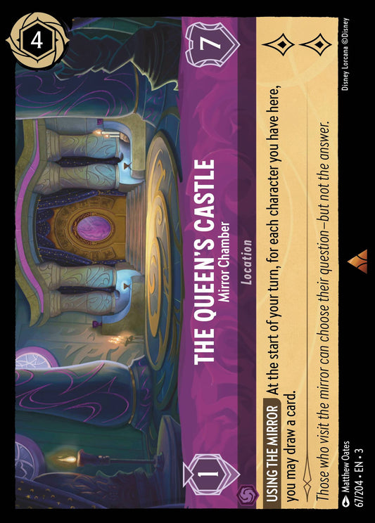 The Queen's Castle - Mirror Chamber - Rare Normal Disney Lorcana card from Into the Inklands