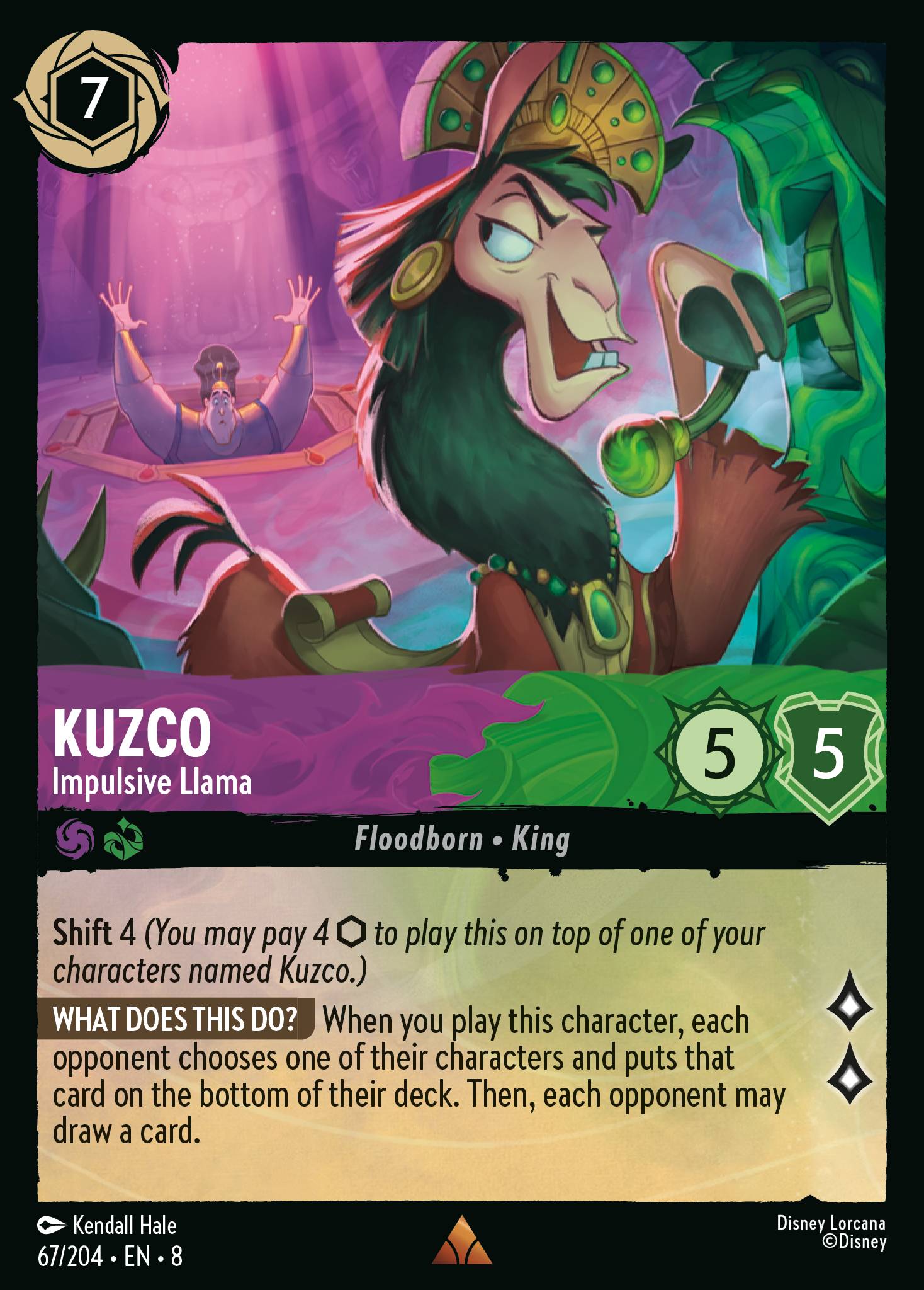 Kuzco - Impulsive Llama - Rare Normal Disney Lorcana card from The Reign of Jafar