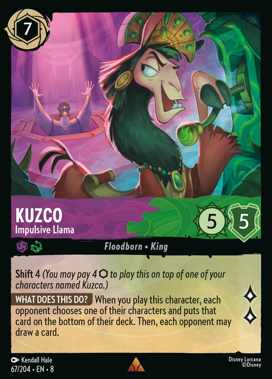 Kuzco - Impulsive Llama - Rare Normal Disney Lorcana card from The Reign of Jafar