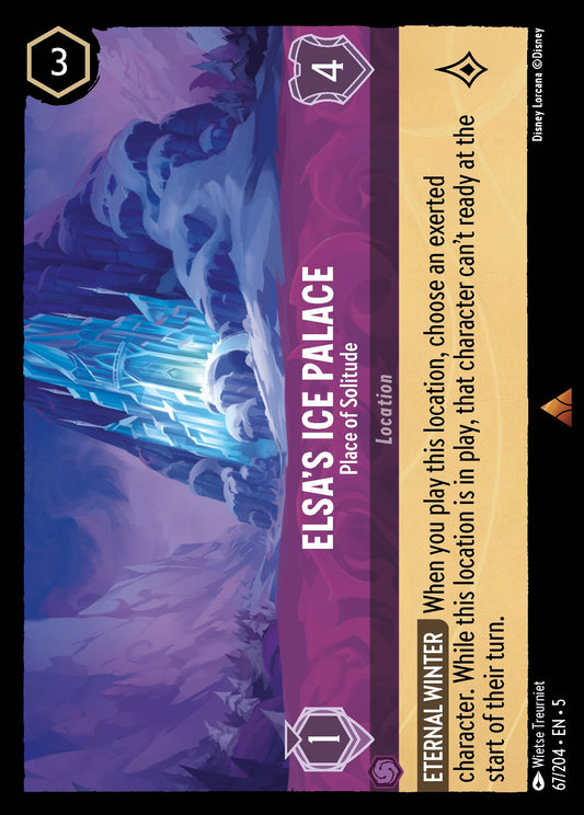 Elsa's Ice Palace - Place of Solitude - Rare Normal Disney Lorcana card from Shimmering Skies