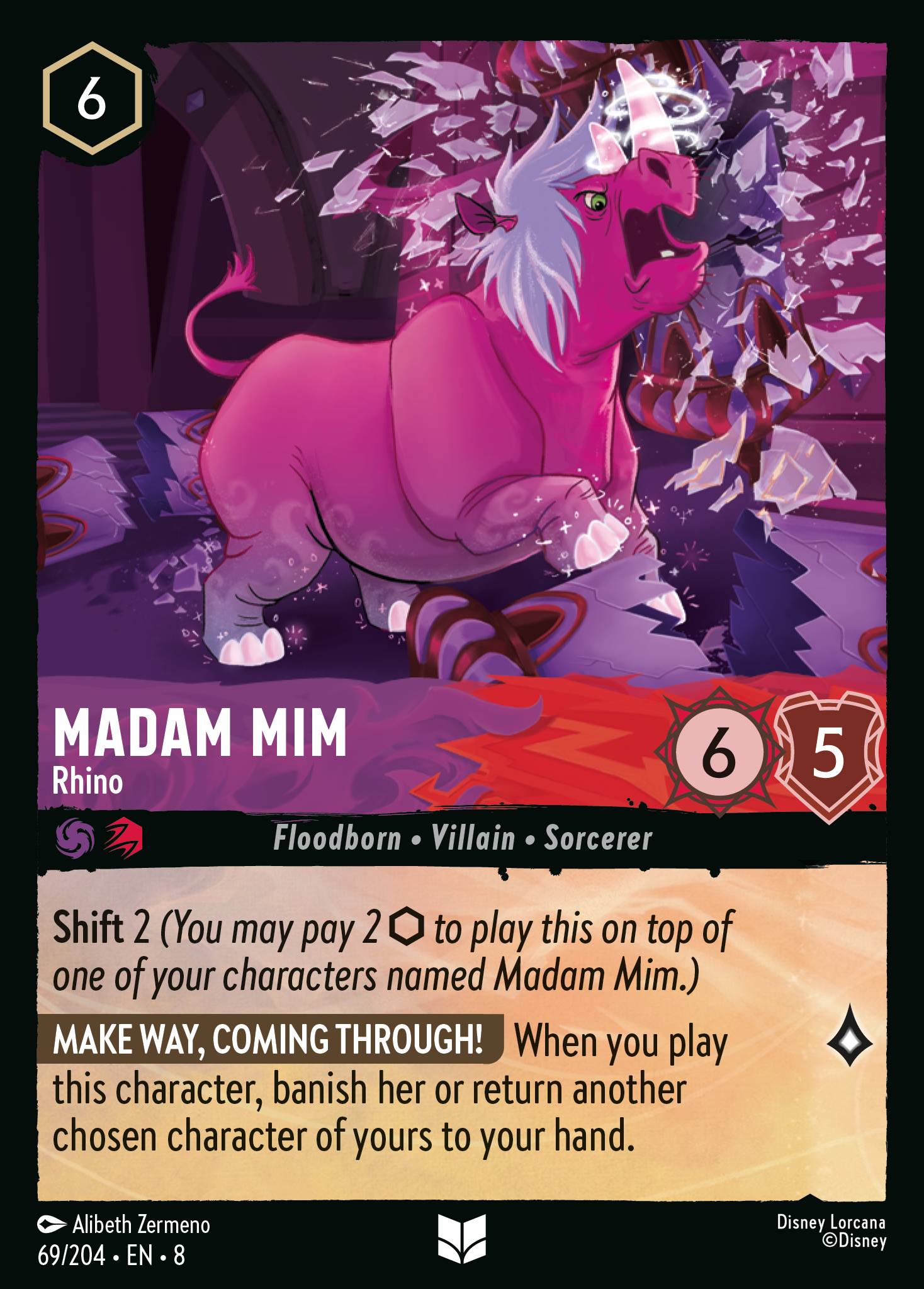 Madam Mim - Rhino - Uncommon Normal Disney Lorcana card from The Reign of Jafar
