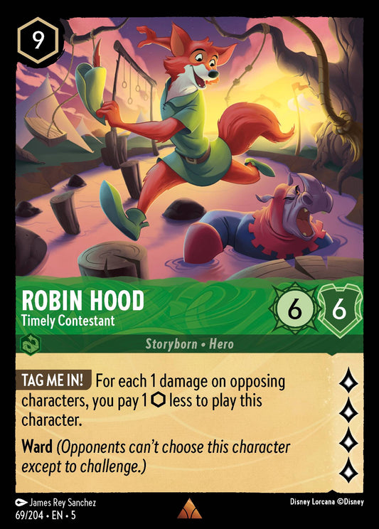 Robin Hood - Timely Contestant - Rare Normal Disney Lorcana card from Shimmering Skies