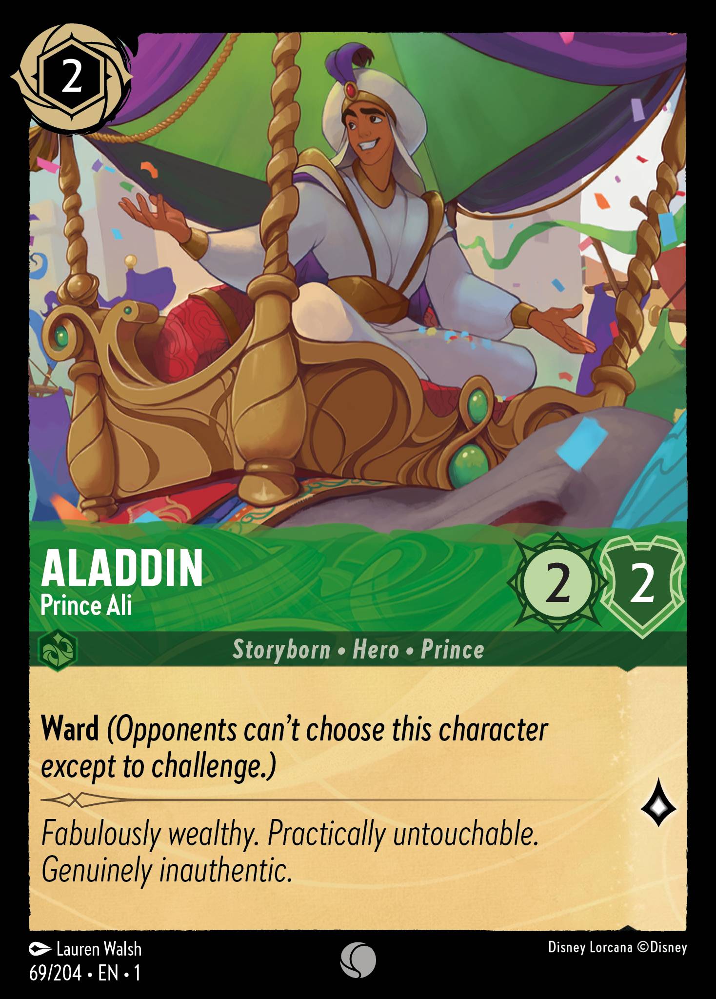 Aladdin - Prince Ali - Common Normal Disney Lorcana card from The First Chapter