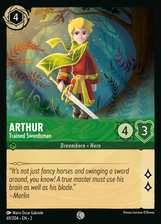 Arthur - Trained Swordsman - Common Normal Disney Lorcana card from Rise of the Floodborn