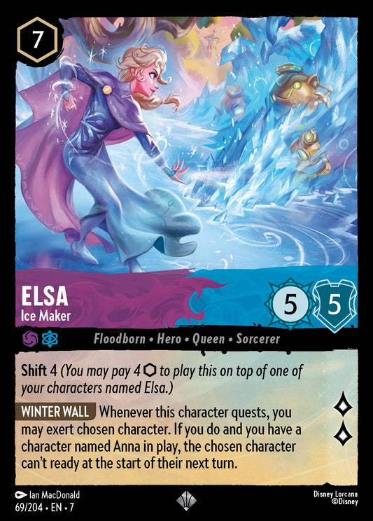 Elsa - Ice Maker - Super Rare Normal Disney Lorcana card from Archazia's Island