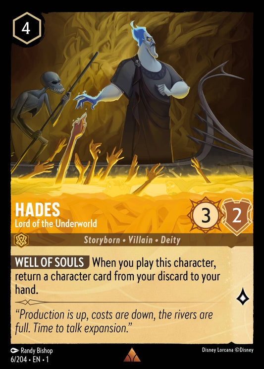 Hades - Lord of the Underworld - Rare Normal Disney Lorcana card from The First Chapter