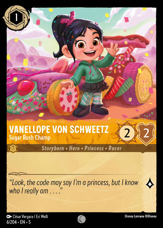 Vanellope von Schweetz - Sugar Rush Champ - Common Normal Disney Lorcana card from Shimmering Skies