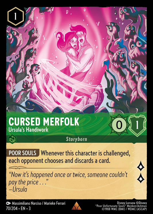 Cursed Merfolk - Ursula's Handiwork - Rare Normal Disney Lorcana card from Into the Inklands