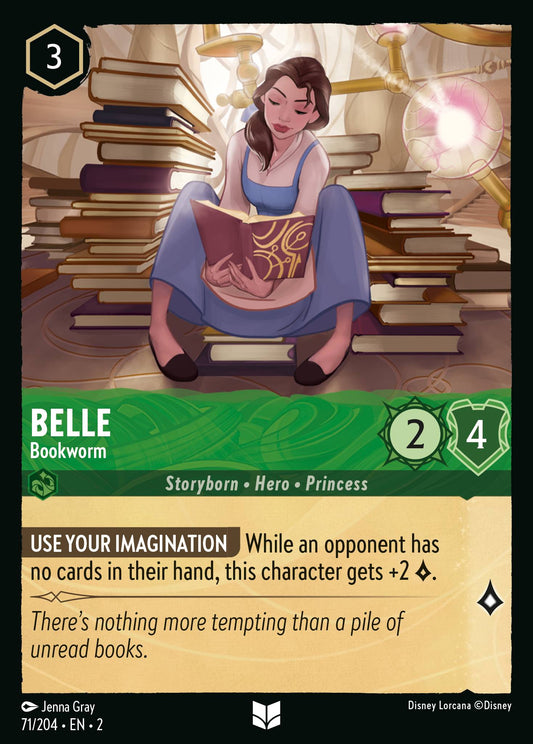 Belle - Bookworm - Uncommon Normal Disney Lorcana card from Rise of the Floodborn