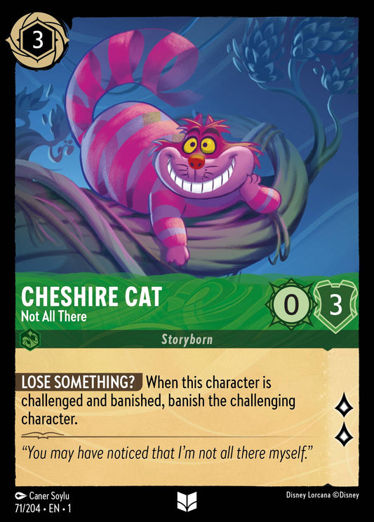 Cheshire Cat - Not All There - Uncommon Normal Disney Lorcana card from The First Chapter