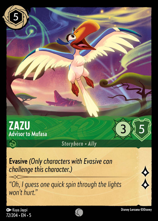 Zazu - Advisor to Mufasa - Common Normal Disney Lorcana card from Shimmering Skies