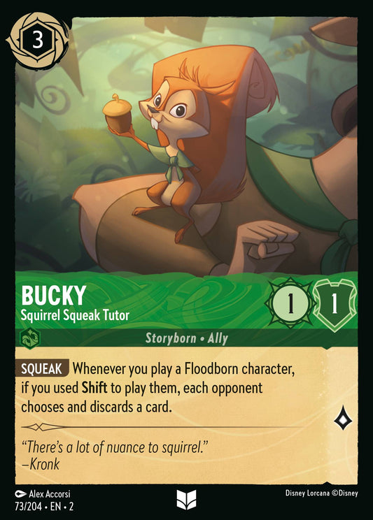 Bucky - Squirrel Squeak Tutor - Uncommon Normal Disney Lorcana card from Rise of the Floodborn