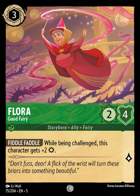 Flora - Good Fairy - Common Normal Disney Lorcana card from Shimmering Skies