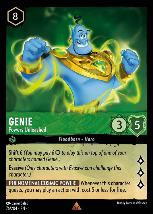Genie - Powers Unleashed - Rare Normal Disney Lorcana card from The First Chapter