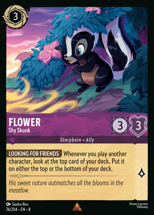 Flower - Shy Skunk - Rare Normal Disney Lorcana card from The Reign of Jafar