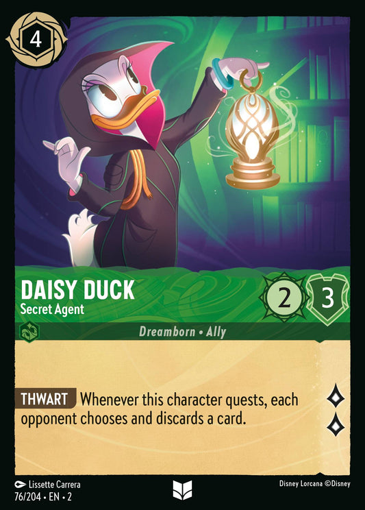 Daisy Duck - Secret Agent - Uncommon Normal Disney Lorcana card from Rise of the Floodborn