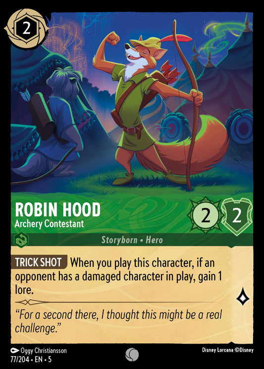Robin Hood - Archery Contestant - Common Normal Disney Lorcana card from Shimmering Skies