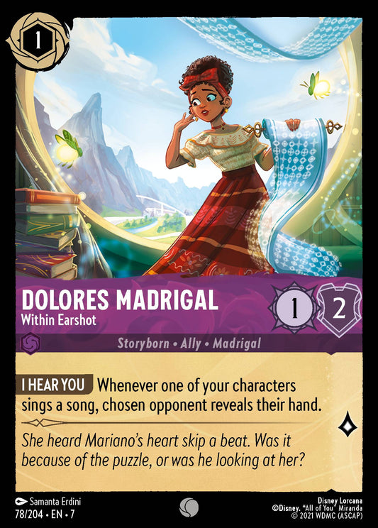 Dolores Madrigal - Within Earshot - Common Normal Disney Lorcana card from Archazia's Island