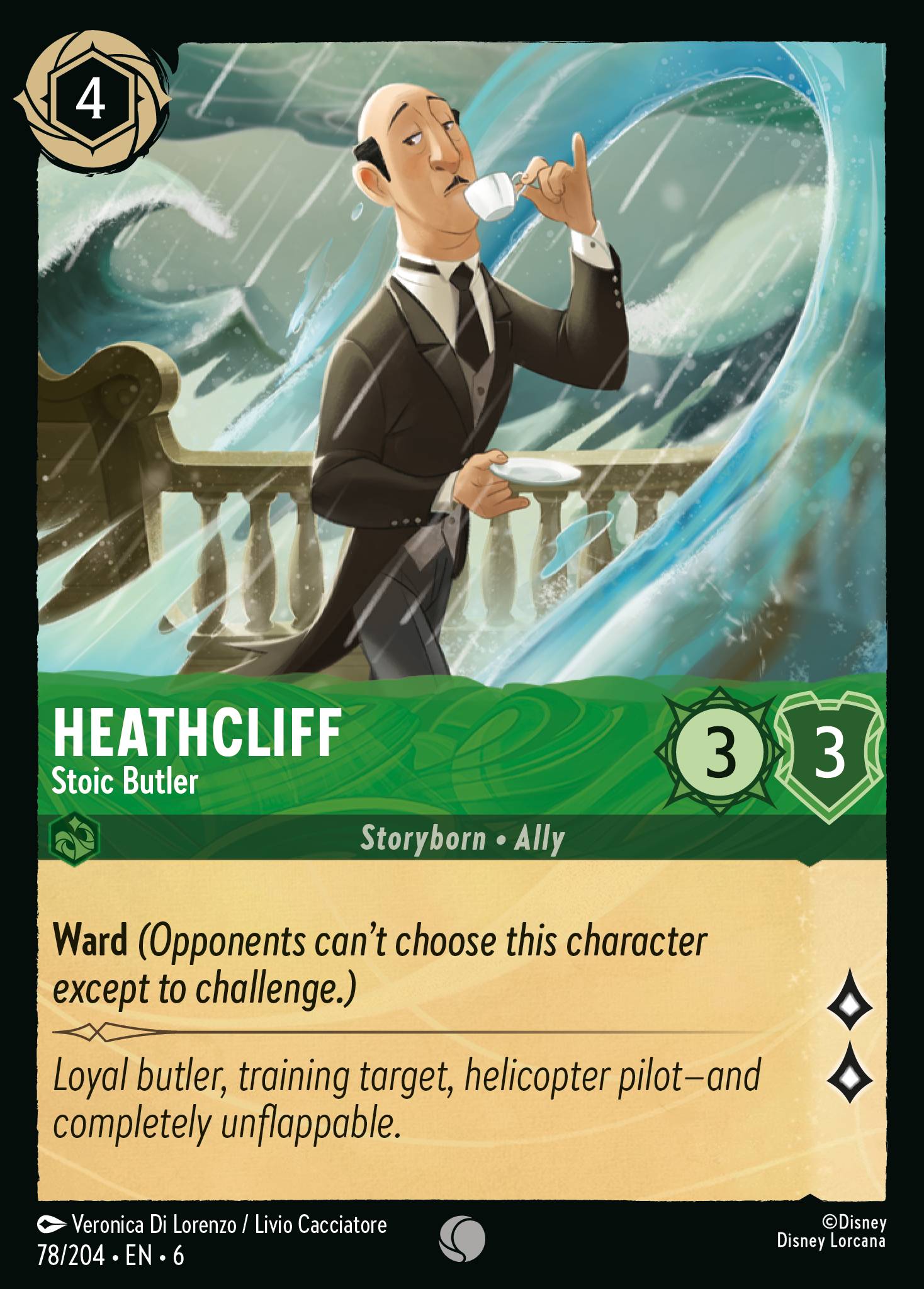 Heathcliff - Stoic Butler - Common Normal Disney Lorcana card from Azurite Sea