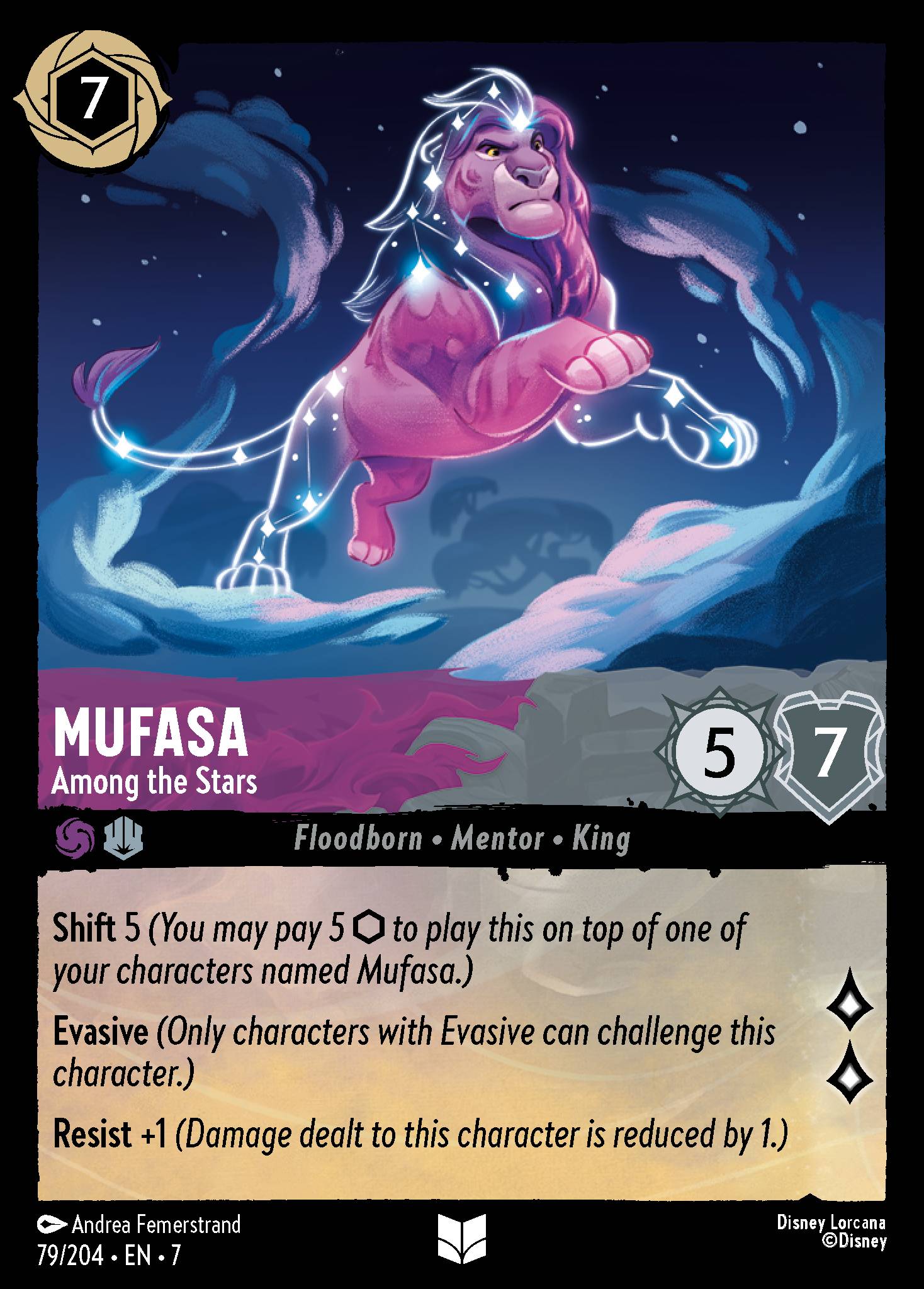 Mufasa - Among the Stars - Uncommon Normal Disney Lorcana card from Archazia's Island
