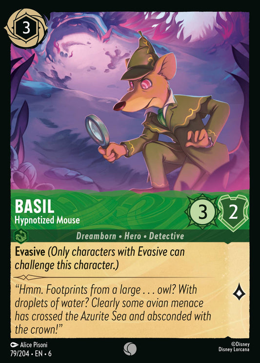 Basil - Hypnotized Mouse - Common Normal Disney Lorcana card from Azurite Sea