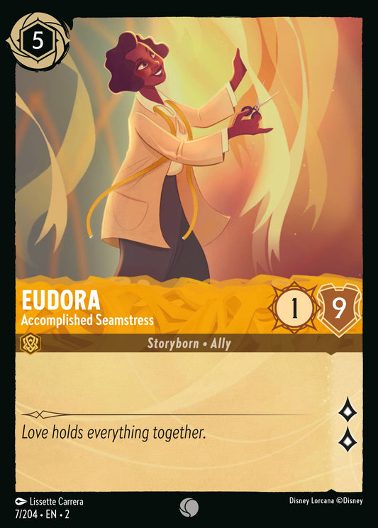 Eudora - Accomplished Seamstress - Common Normal Disney Lorcana card from Rise of the Floodborn