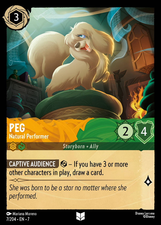 Peg - Natural Performer - Uncommon Normal Disney Lorcana card from Archazia's Island