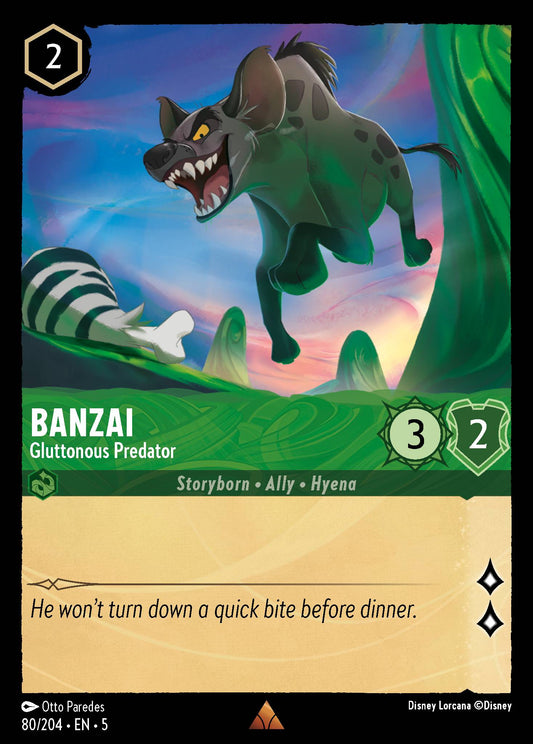 Banzai - Gluttonous Predator - Rare Normal Disney Lorcana card from Shimmering Skies
