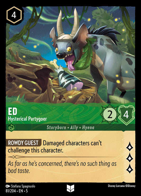 Ed - Hysterical Partygoer - Uncommon Normal Disney Lorcana card from Shimmering Skies