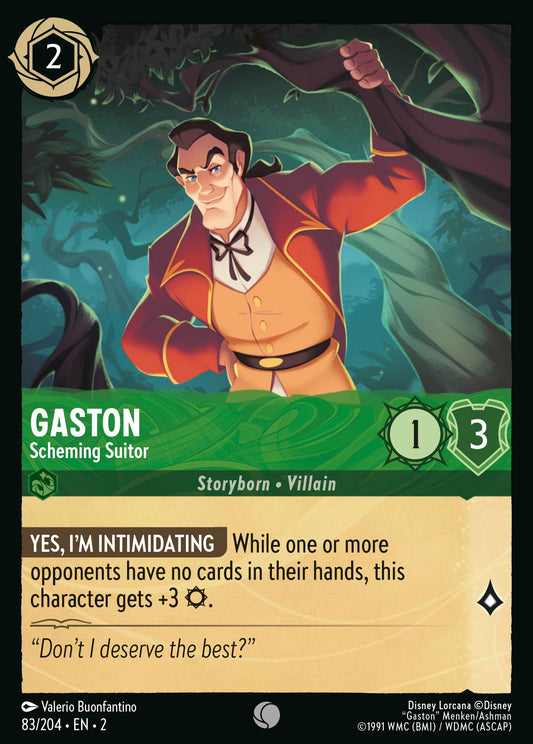 Gaston - Scheming Suitor - Common Normal Disney Lorcana card from Rise of the Floodborn