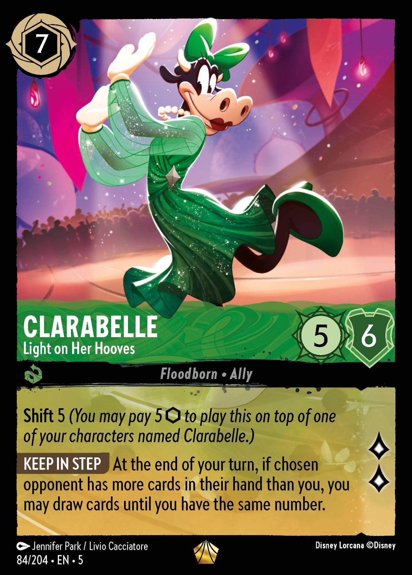 Clarabelle - Light on Her Hooves - Legendary Normal Disney Lorcana card from Shimmering Skies
