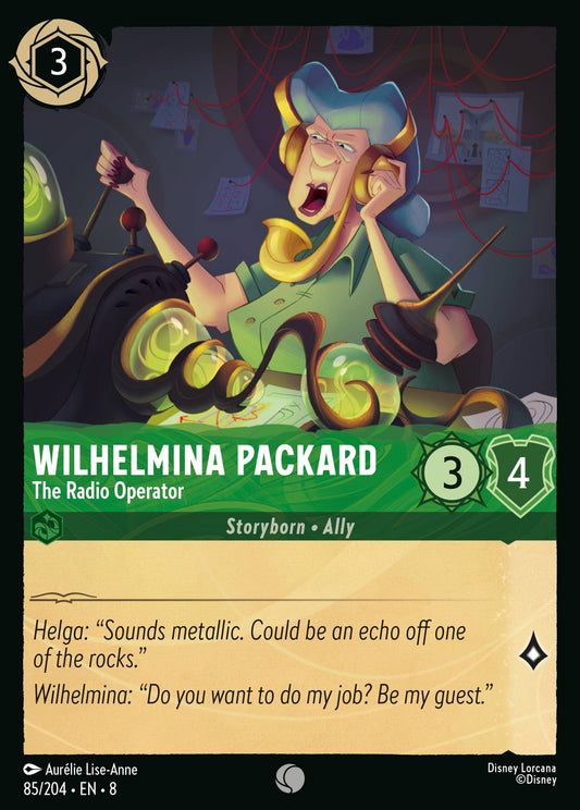 Wilhelmina Packard - The Radio Operator - Common Normal Disney Lorcana card from The Reign of Jafar