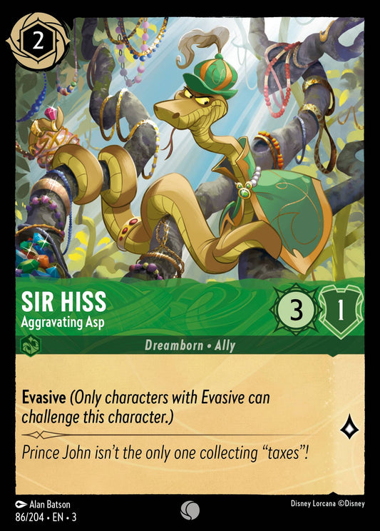 Sir Hiss - Aggravating Asp - Common Normal Disney Lorcana card from Into the Inklands