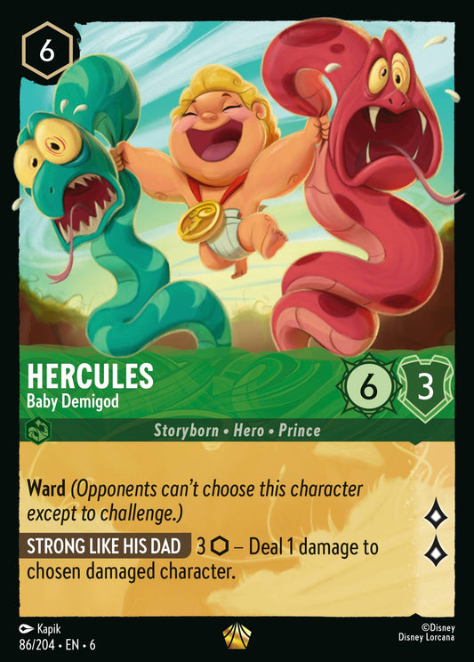 Hercules - Baby Demigod - Legendary Normal Disney Lorcana card from Azurite Sea