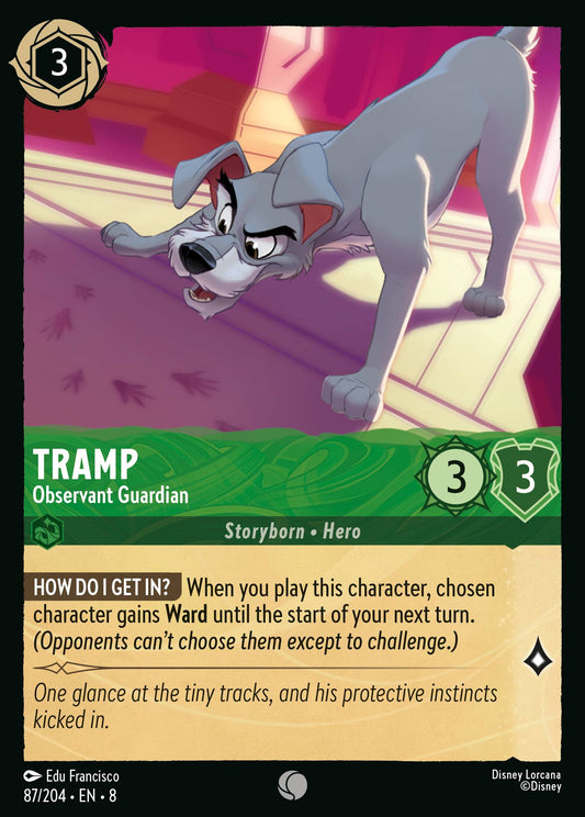 Tramp - Observant Guardian - Common Normal Disney Lorcana card from The Reign of Jafar